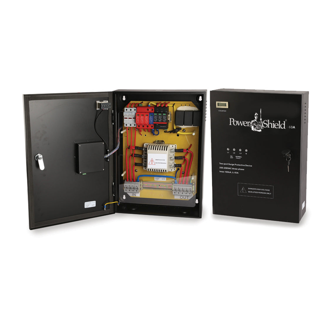 PowerShield 63 Amp Panel Mount Surge Filter, 1:1 phase, provides robust protection against power surges for large systems PowerShield 63 Amp Panel Mount Surge Filter, 1:1 phase, provides robust protection against power surges for large systems